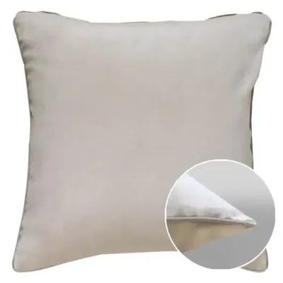 Velours Uni Latte-Taupe 100% Polyester Cushion Cover 16" x 16"