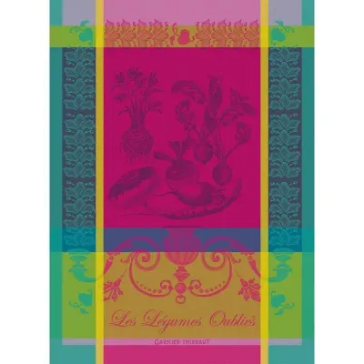 Legumes Oublies Fuchsia Kitchen Towel 22" x 30"