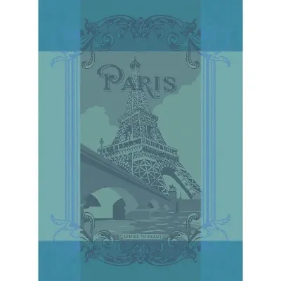Paris Seine Turquoise Kitchen Towel 22" x 30"