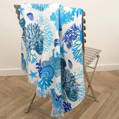 Seashell Blue Fouta 35" x 63" 100% Cotton