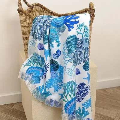 Seashell Blue Fouta 35" x 63" 100% Cotton