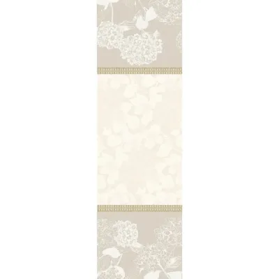 Mille Hortensias Naturel Tablerunner 22"x71", 100% Cotton