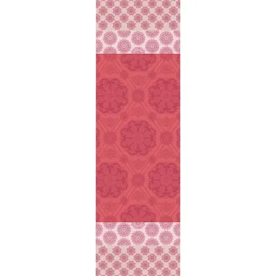 Mille Rosaces Framboise Tablerunner 22"x71", 100% Cotton