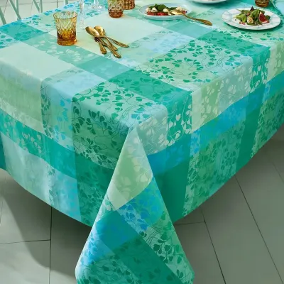 Mille Feuillages Turquoise Table Linens