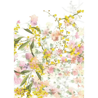 Mimosas Floraison Kitchen Towel 20"x28", 50% Cotton 50% Linen