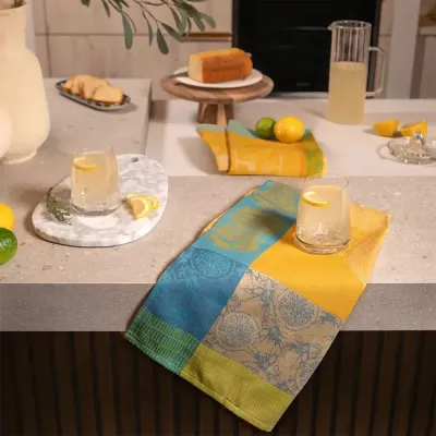 Filet De Citrons Soleil Kitchen Towel 22"x30", 100% Cotton