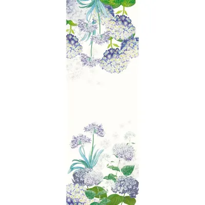 Jardin De Bretagne Bleu Cotton-Linen Blend Tablerunner