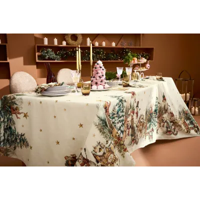 Bonhommes De Neige Vintage 50% Cotton 50% Linen Printed Table Linens