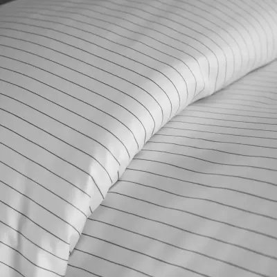 Cannes Silver Mist Stripe Cotton Sateen Bedding