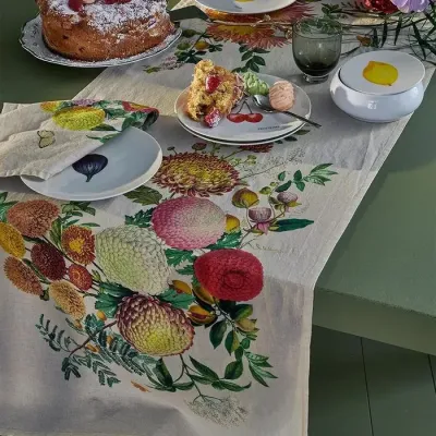 Envies D'Automne Flamboyant Cotton/Linen Damask Table Linens