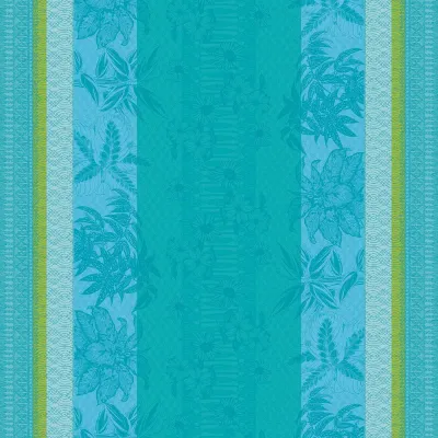 Mille Alocasias Atoll Tablecloth 59" x 87" Coated Cotton