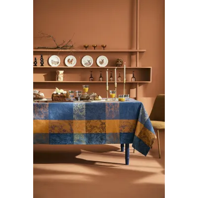 Mille Branchages Crepuscule Coated Cotton Jacquard Table Linens