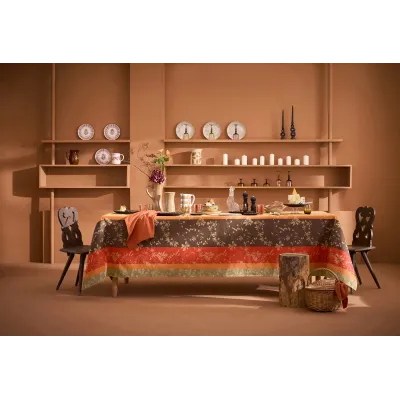 Mille Lierres Automne Coated Cotton Jacquard Table Linens