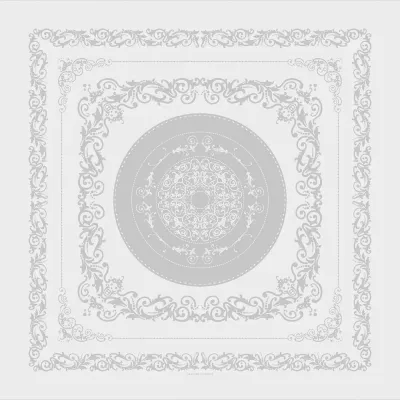 Comtesse Blanc White Green Sweet Stain-Resistant Cotton Damask Table Linens