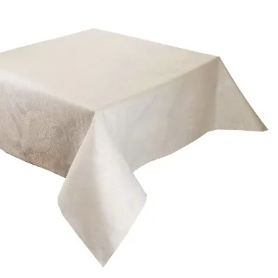 Mille Isaphire Parchemin Coated Stain-Resistant Cotton Damask Table Linens