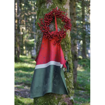 Noel Magique Houx Green Sweet Stain-Resistant Cotton Jacquard Apron 30"x34"