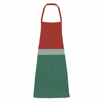 Noel Magique Houx Green Sweet Stain-Resistant Cotton Jacquard Apron 30"x34"