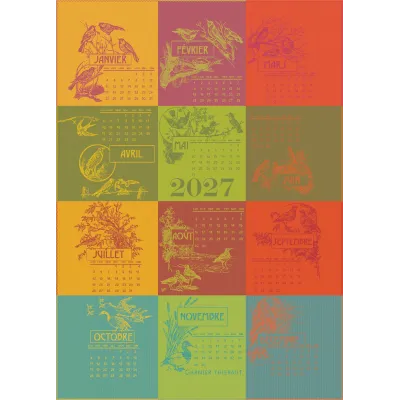 Calendrier 2027 Celebration 100% Cotton Jacquard Kitchen Towel 22"x31"