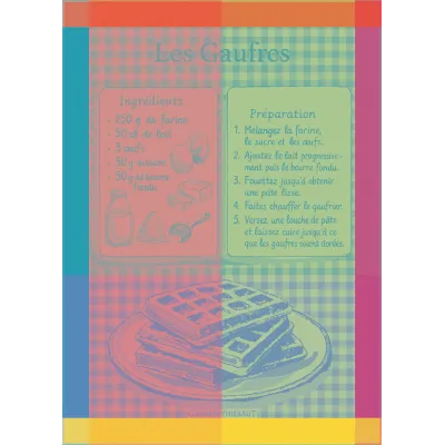 Les Gaufres Gourmand 100% Cotton Jacquard Kitchen Towel 22"x31"