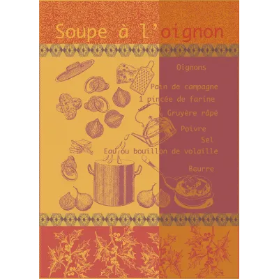 Soupe A L'Oignon Rouille 100% Cotton Jacquard Kitchen Towel 22"x31"