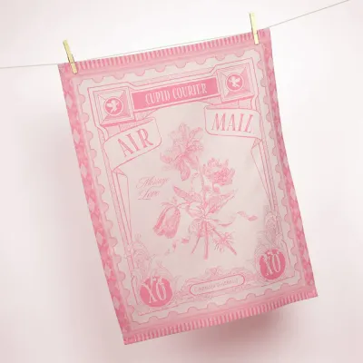 Cupid Courier Rose Kitchen Towel 22"x30"