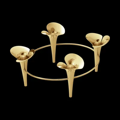 Bloom Botanica 4 Taper Candleholder Gold