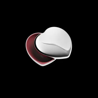Heart Mirror Polished Stainless Steel ABS Plastic Pill Box