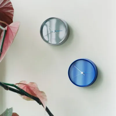 Henning Koppel Stainless Steel Glass ABS Plastic Wall Clock 10cm Blue