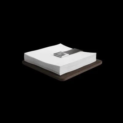 Bernadotte Smoked Oak Leather Stainless Steel Napkin Holder