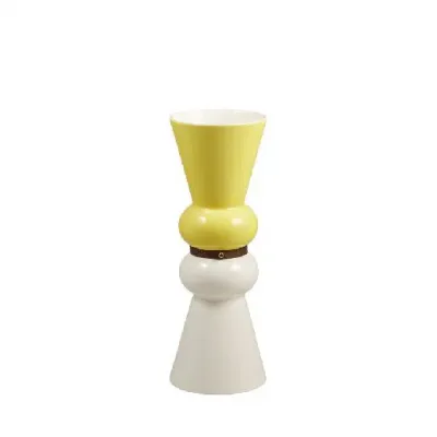 Vase Siam Lemon Yellow Kaolin White Vase Siam Small, Lemon Yellow, Kaolin White 4 27/32" Dia - 12 19/32 H