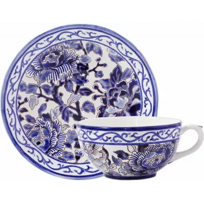 Pivoines Bleues Breakfast Cup & Saucer 10 oz - 7" dia