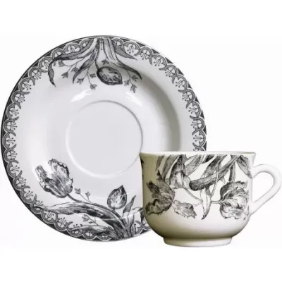 Tulipes Breakfast Cups & Saucers 9 1/2 oz - 6 2/3" dia Set of 2