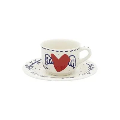 Archipel Sentimental Set Of 2 Espresso Cups & Saucers