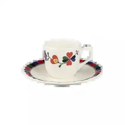 Chance Folle Espresso Cups & Saucers 2 7/8" oz Set of 2
