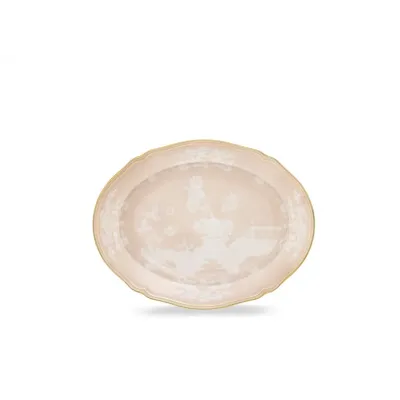 Oriente Italiano Meringa Oval Flat Platter Cm 34 In. 13 1/2 Antico Doccia