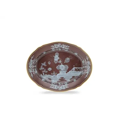 Oriente Italiano Castagna Oval Flat Platter Cm 34 In. 13 1/2 Antico Doccia