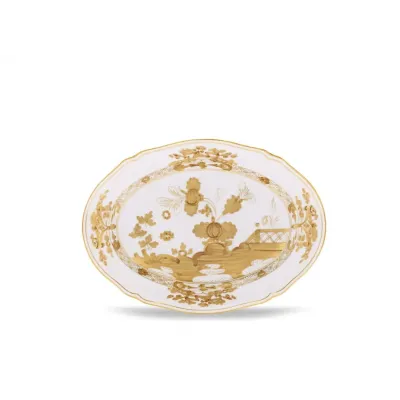 Oriente Italiano Aurum Antico Doccia Oval Flat Platter Cm 38,5 In. 15,15