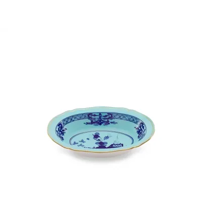 Oriente Italiano Iris Antico Doccia Deep Oval Tray Cm 25 In. 9,8