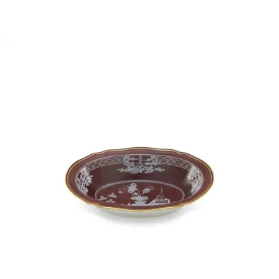 Oriente Italiano Castagna Antico Doccia Deep Oval Tray Cm 25 In. 9,8
