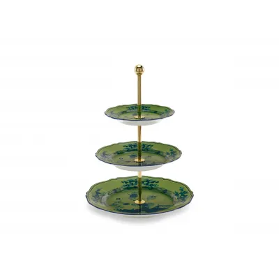 Oriente Italiano Antico Doccia Malachite 3 Tier Stand 26.5 cm