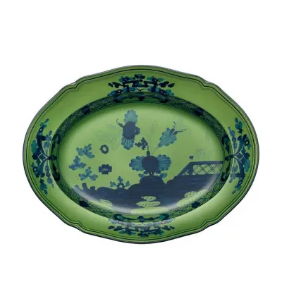 Oriente Italiano Malachite Oval Flat Platter 13 1/2 oz