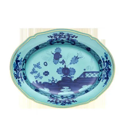 Oriente Italiano Iris Oval Flat Platter 15 in