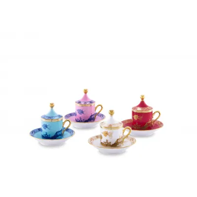 Oriente Italiano Mix - Iris - Azalea - Rubrum - Aurum Antico Doccia Coffee Set For 4 Pcs 12