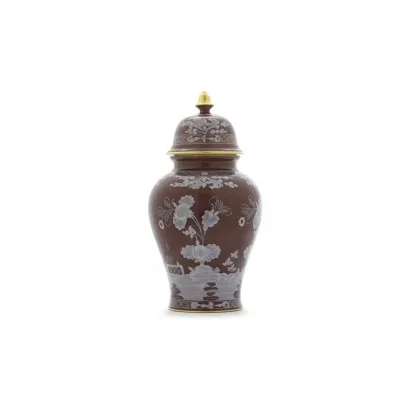 Oriente Italiano Castagna Potiche Vase With Cover In. 15 Cm 38