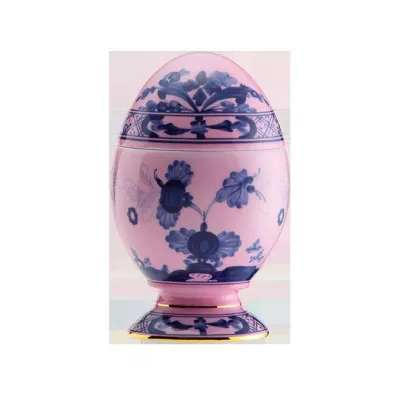 Oriente Italiano Azalea Oggetti Egg With Cover 5 1/4 in