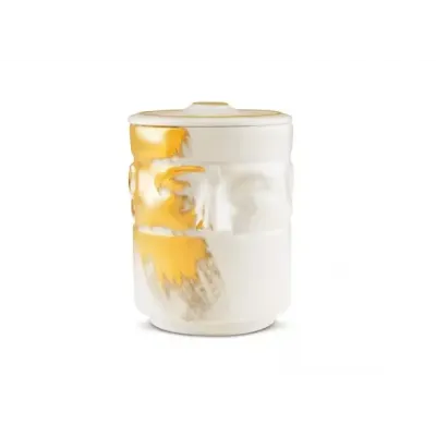 LCDC Gold White Il Seguace Candle Holder cm 12 in 3/4 White Gold
