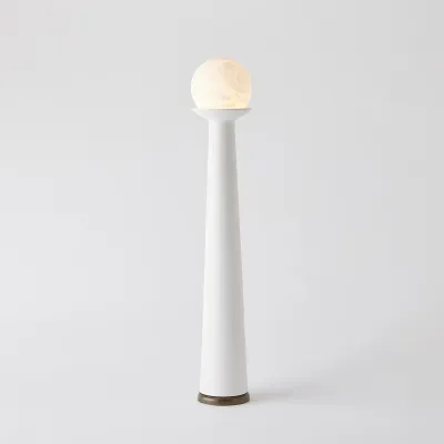 Alabaster Bulb Tower Lamp - White