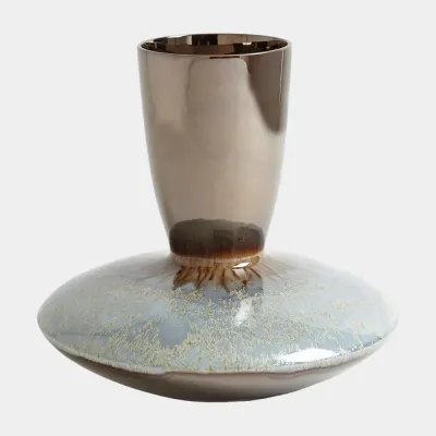 Marta's Bronze Reactive Blue Vase Low