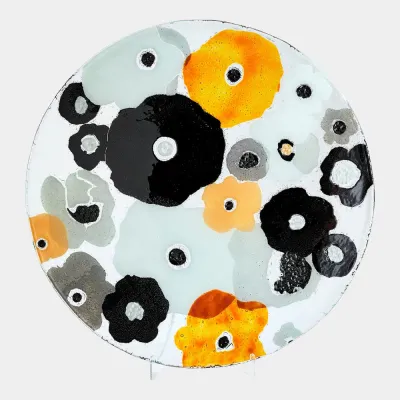 Fused Floral Neutral Charger