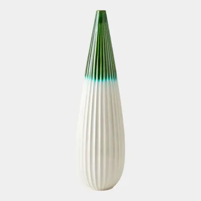 Furrow Emerald Taper Vase 22"H x 6"W x 6"D